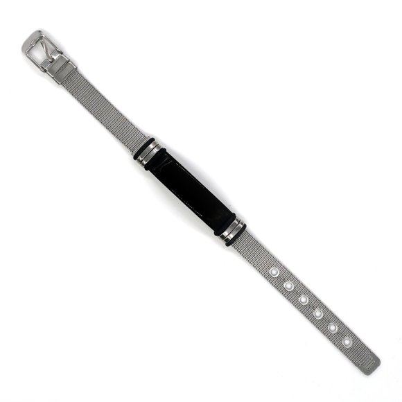 Mens silver band with black name plate. - Picture 4 of 5